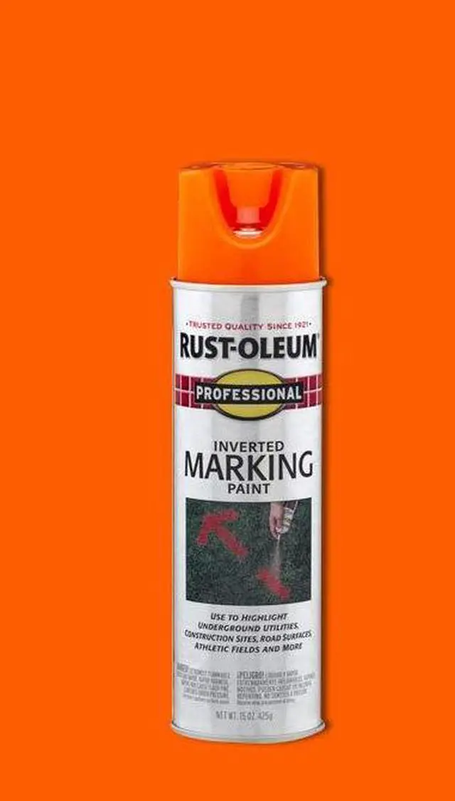 Alt view image 2 of 5 - 2554 Professional Inverted Marking Spray Paint, Fluorescent Orange, 15-Ounce | Parking Lot Striping, Athletic Field Marking, High Visibility Lines, Upside Down Spray System, Durable Coverage, 15 oz