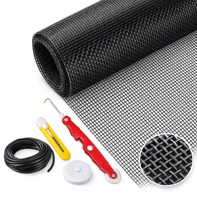 Main image of Window Screen Replacement Kit Width:48in Length:158 Fiberglass|Includes Full Set of Tools | Suitable for Windows, Screen Doors, and Courtyards | UV Resistant and Durable | Easy to Install