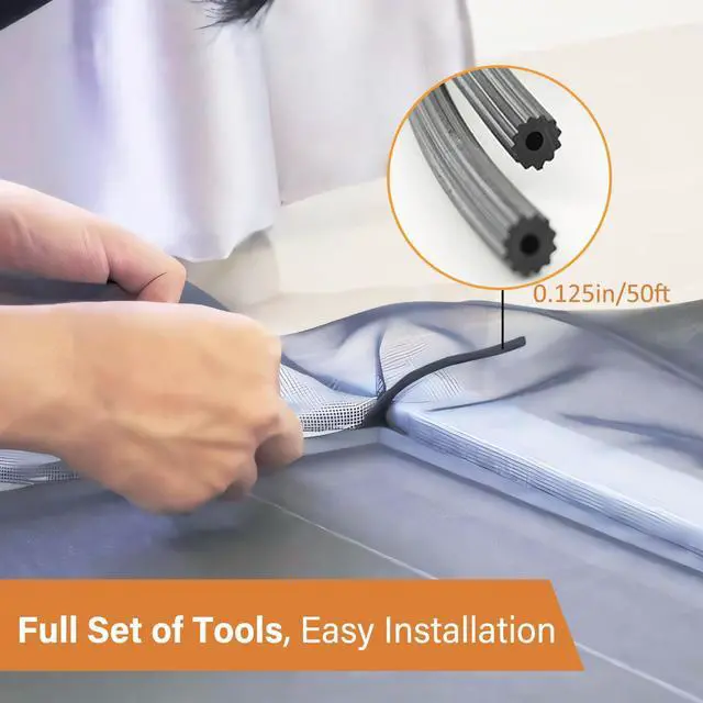 Alt view image 5 of 6 - Window Screen Replacement Kit Width:48in Length:158 Fiberglass|Includes Full Set of Tools | Suitable for Windows, Screen Doors, and Courtyards | UV Resistant and Durable | Easy to Install