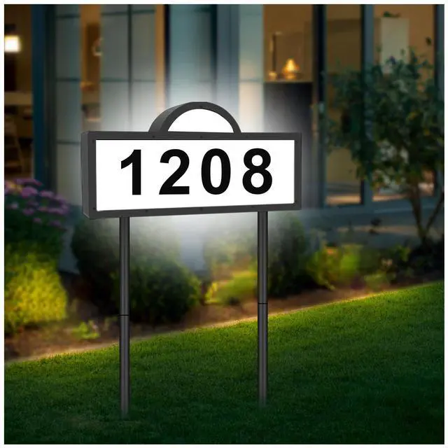 Main image of Solar House Numbers for Outside, 45 LEDs with Cool White or Warm White | Lighted Address Sign for House Yard, IP65 Waterproof Solar Powered Address Sign with 39inch Tall In Ground or Wall Mounted