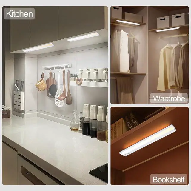 Alt view image 7 of 7 - 2Packs of Under Cabinet Lighting Hardwired, 12in 10W 666LM Dimmable Led Light for Kitchen/Closet, CRI 92+, R9 90+, 5 Color Temperature, 2700K-5000K(Warm White, Cool White, Daylight)