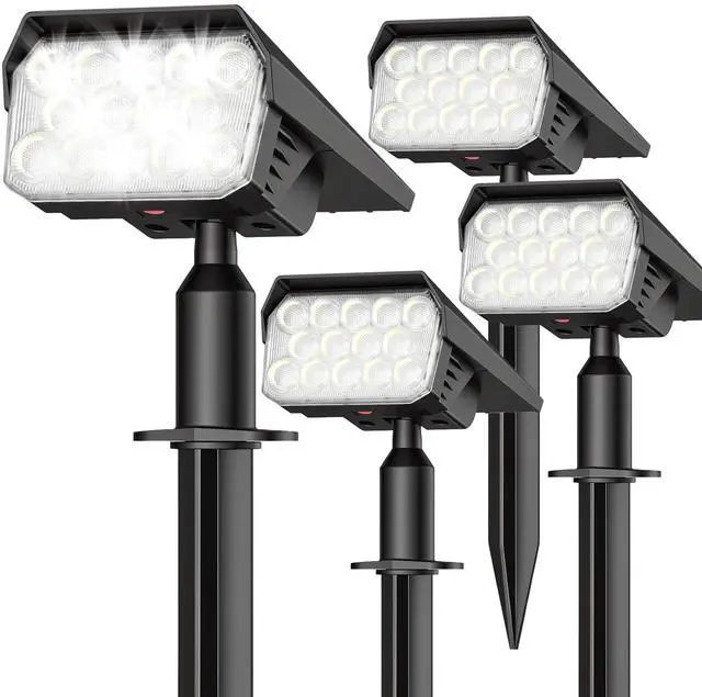 Main image of Solar Lights Outdoor Waterproof IP65, 56 LED 3 Lighting Modes Solar Spot Lights Outdoor, Solar Powered Landscape Lighting for Yard Pathway Garden, 4 Pack (Cool White)