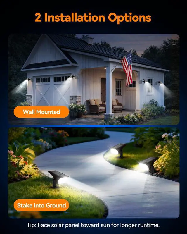 Alt view image 7 of 7 - Solar Lights Outdoor Waterproof IP65, 56 LED 3 Lighting Modes Solar Spot Lights Outdoor, Solar Powered Landscape Lighting for Yard Pathway Garden, 4 Pack (Cool White)