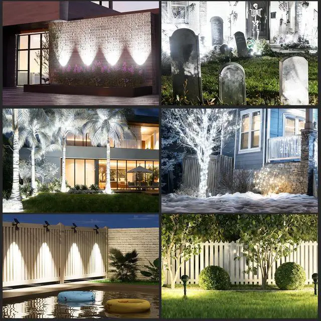 Alt view image 2 of 7 - Solar Spot Lights Outdoor Waterproof,Solar Landscape Spotlights,1Pack | Cool White, 4 LEDs, 2 Lighting Modes, IP65 Waterproof Dusk to Dawn Solar Lights for Tree, Patio, Yard, Garden, Driveway