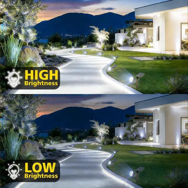 Alt view image 5 of 7 - Solar Spot Lights Outdoor Waterproof,Solar Landscape Spotlights,1Pack | Cool White, 4 LEDs, 2 Lighting Modes, IP65 Waterproof Dusk to Dawn Solar Lights for Tree, Patio, Yard, Garden, Driveway