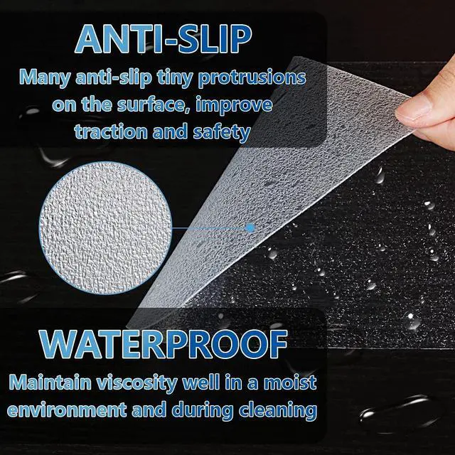Alt view image 3 of 7 - Stair Treads Non Slip 6" x 30", 15-Pack Pre-Cut Clear Anti Slip Strips for Wooden Steps Indoor, Transparent and Waterproof Grip Tape, Safety for Elderly and Dogs