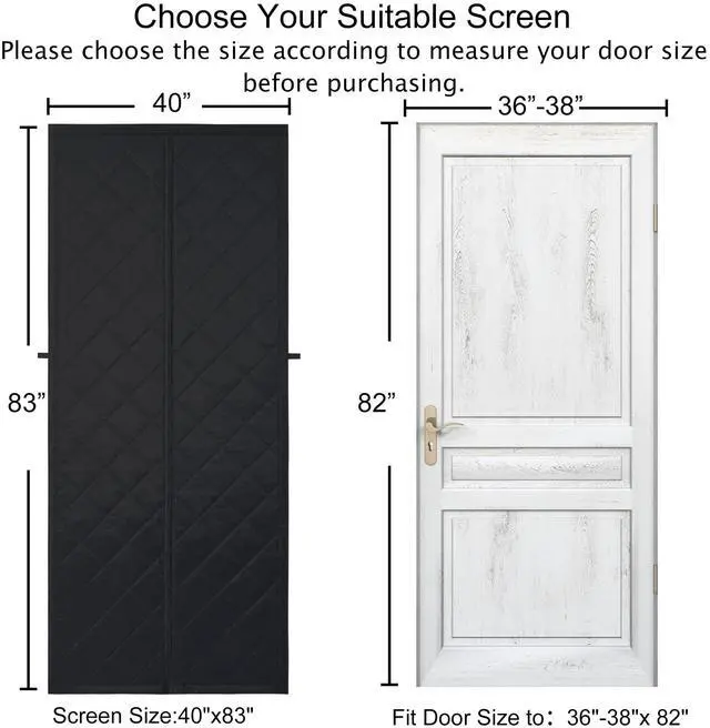 Alt view image 3 of 7 - Upgraded Magnetic Thermal Insulated Door Curtain | Thicken Polyester Fiberfill & Thicker Oxford Fabric,Temporary Folding Doors Insulation Cover,Window Insulation Kit for Winter