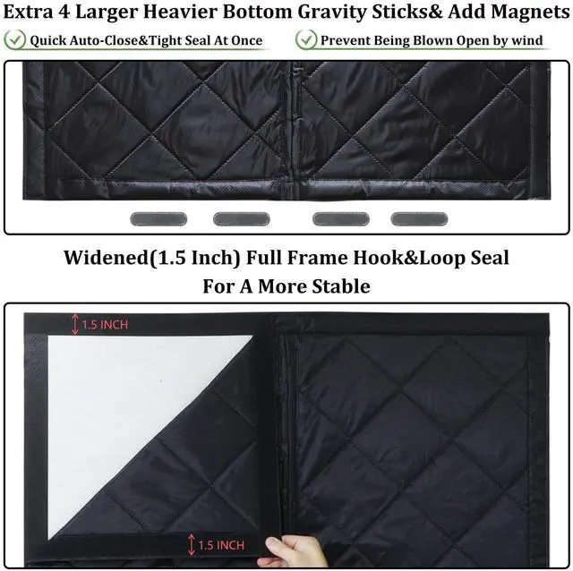 Alt view image 7 of 7 - Upgraded Magnetic Thermal Insulated Door Curtain | Thicken Polyester Fiberfill & Thicker Oxford Fabric,Temporary Folding Doors Insulation Cover,Window Insulation Kit for Winter