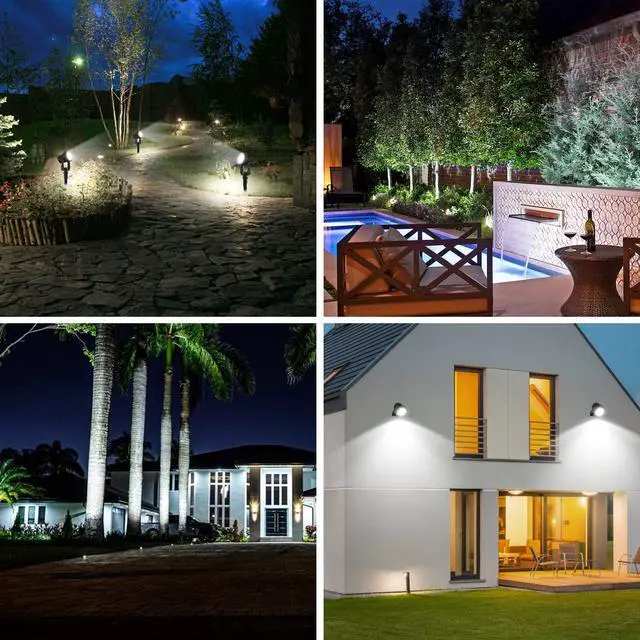 Alt view image 7 of 7 - Christmas Solar Landscape Spotlights White 6000K Metal, Garden Spot Lights Outdoor IP65 Waterproof 9.8ft Cable Separated Panel, Auto On/Off for Tree Flag Driveway Pathway Halloween Pool Area