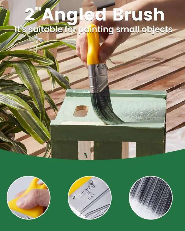 Alt view image 6 of 7 - Paint Roller Kit with Extension Pole - 9 Inch Paint Roller with Tray | Mini Paint Roller 4 inch, Small Paint Brush, 16 Piece Complete Painting Tool Set Suitable for House & Wall Painting