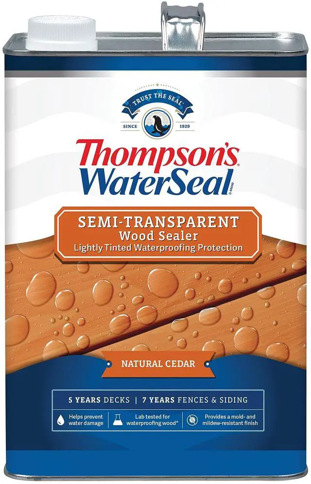 Main image of Thompsons WaterSeal Semi-Transparent Waterproofing Wood Stain and Sealer, Natural Cedar, 1 Gallon