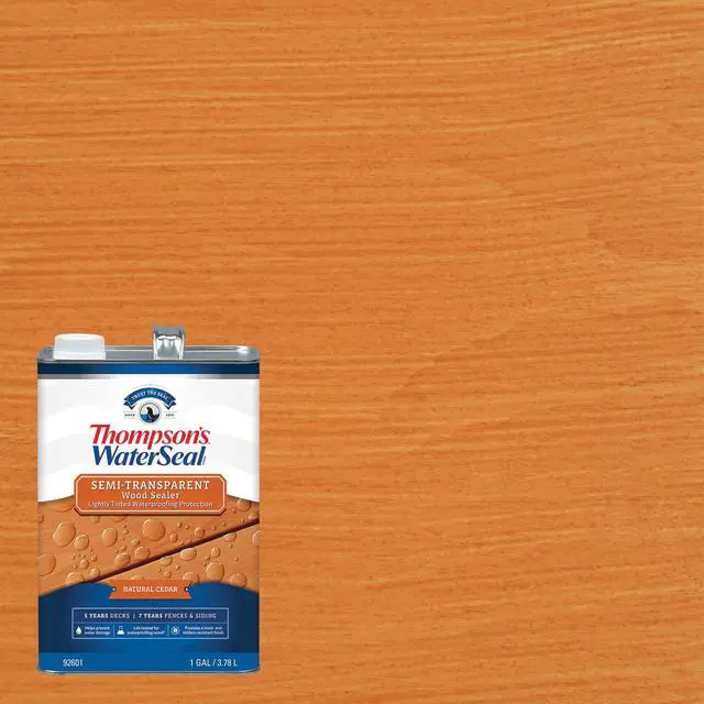 Alt view image 2 of 7 - Thompsons WaterSeal Semi-Transparent Waterproofing Wood Stain and Sealer, Natural Cedar, 1 Gallon