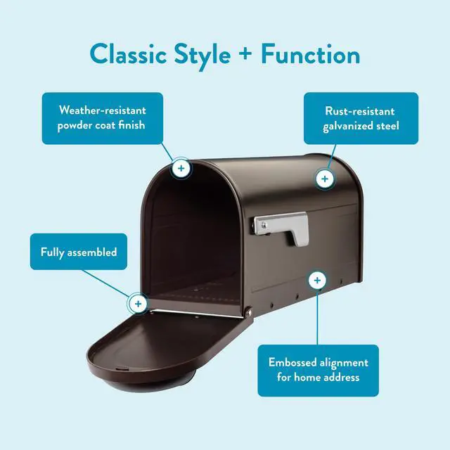 Alt view image 3 of 7 - 8830RZ-10 Winston Post Mount Mailbox, Rubbed Bronze