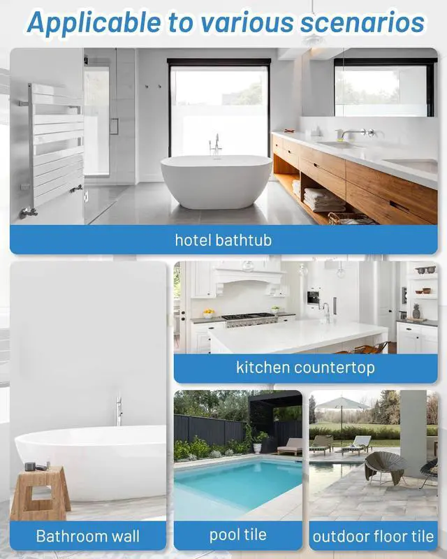 Alt view image 7 of 7 - Tub and Tile Paint Refinishing Kit, 17.6oz Bathtub Refinishing Kit White with Tools and Hardener, Semi-Gloss White Tub Paint for Bathtub, Sink, Low Odor and Easy to Use, 25-30sq.ft