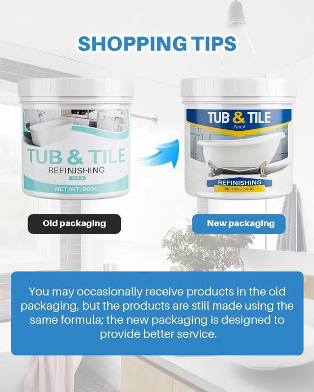Alt view image 2 of 7 - Tub and Tile Paint Refinishing Kit, 17.6oz Bathtub Refinishing Kit White with Tools and Hardener, Semi-Gloss White Tub Paint for Bathtub, Sink, Low Odor and Easy to Use, 25-30sq.ft