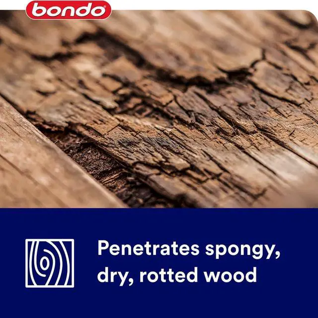 Alt view image 6 of 7 - Bondo Rotted Wood Restorer, 8 fl oz., Penetrates into Spongy, Dry-rotted Wood Fibers Creating a Solid Surface, Dries clear and tack free, Water Resistant, Stainable and paintable (20131)