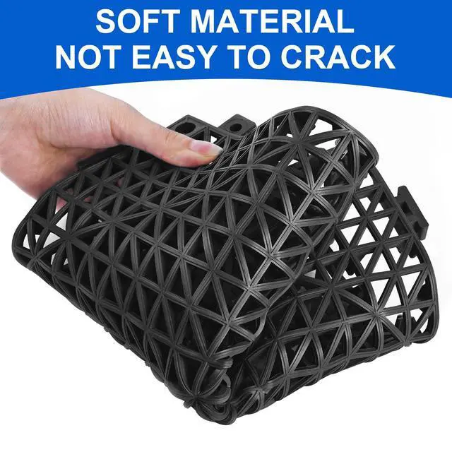 Alt view image 3 of 7 - Modular Interlocking Cushion 12 Pack 11.8" x 11.8" Rubber Floor Tiles Non-Slip Splicing Drainage Mats for Deck, Pool, Outdoor Shower, Patio, Balcony, Indoor Bathroom, Kitchen, Yard (Black)