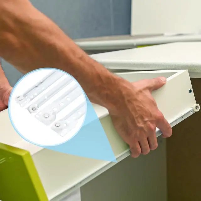Alt view image 6 of 7 - 1 Pair Drawer Slides, 22 Inch Drawer Slide Heavy Duty Side Bottom Mount Drawer Glides Replacement for Cabinet Dresser Drawers