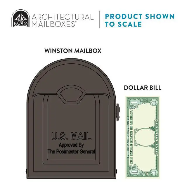 Alt view image 6 of 7 - 8830RZ-10 Winston Post Mount Mailbox, Rubbed Bronze