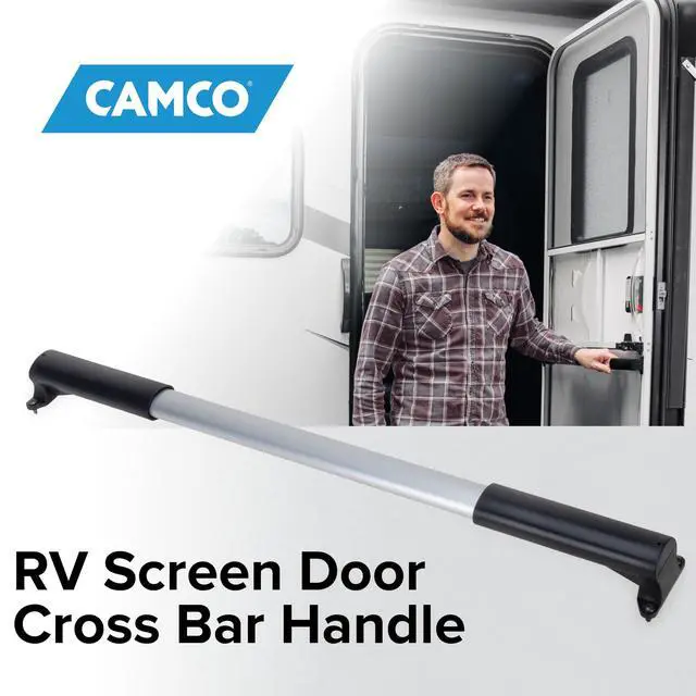 Alt view image 2 of 6 - Camper/RV Screen Door Cross Bar - Protects the Screen Door & Allows for Easier Exit from Travel Trailer - Adjusts from 21-5/8-Inches to 28-5/8-Inches (42183)