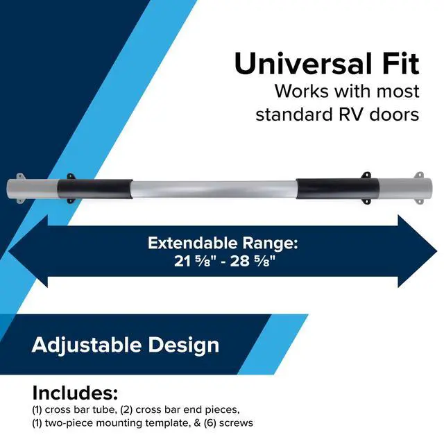 Alt view image 5 of 6 - Camper/RV Screen Door Cross Bar - Protects the Screen Door & Allows for Easier Exit from Travel Trailer - Adjusts from 21-5/8-Inches to 28-5/8-Inches (42183)