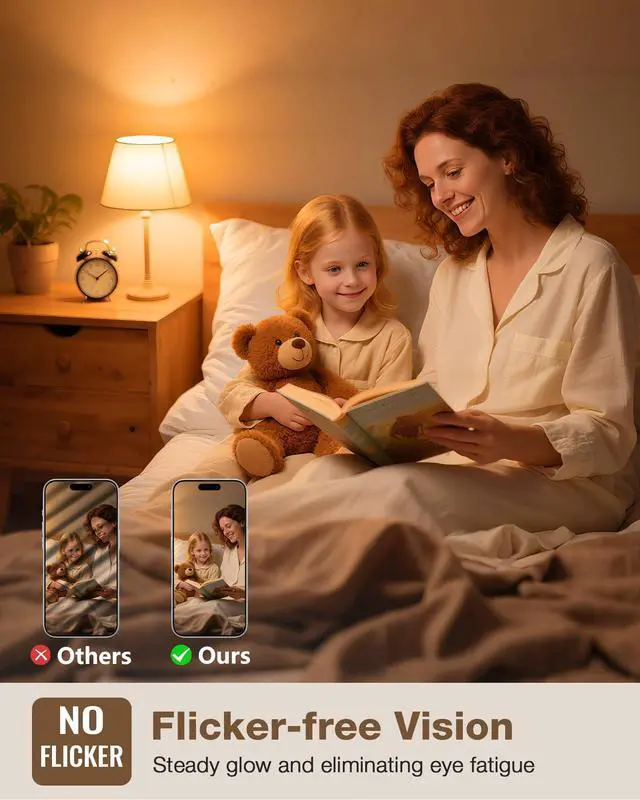 Alt view image 6 of 7 - A19 E26 Amber Light Bulbs 2200K Soft Warm, Vintage LED Edison Bulbs 60 Watt Equivalent, Dimmable Antique Old-Fashioned Style 60W Replacement, 550 Lumen Medium Base Lightbulbs, 120V 6 Pack