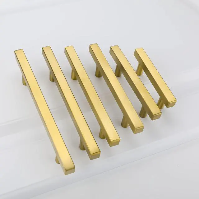 Alt view image 5 of 7 - 10 Pack Gold Cabinet Knobs Brushed Brass Kitchen Pulls | Screws Included, Easy Installation, Modern Style, Stainless Steel, Smooth Edges, Ideal for Cupboards, Drawers, and Furniture