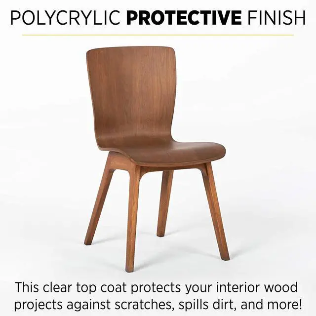 Alt view image 3 of 6 - 233334444 Polycrylic Protective Wood Finish, Clear Satin, ½ Pint