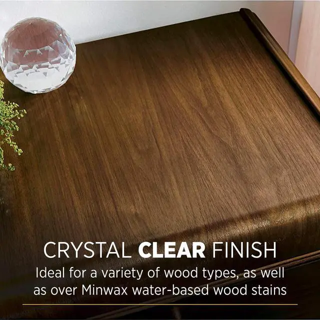 Alt view image 4 of 6 - 233334444 Polycrylic Protective Wood Finish, Clear Satin, ½ Pint