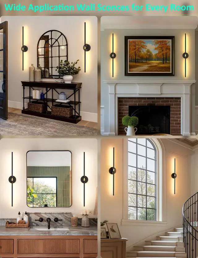 Alt view image 6 of 7 - Wall Sconces Battery Operated Set of 2, 10000mAh Rechargeable Wall Lights | Wireless, Remote Control, 3000K-6000K, 360° Rotation, Modern Home Decor for Living Room, Bedroom, Picture Lighting, Black