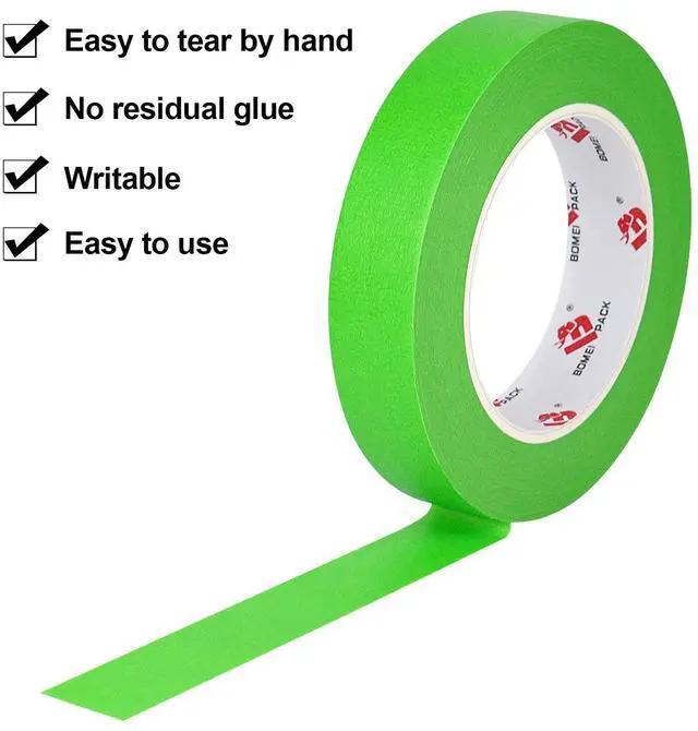 Alt view image 4 of 7 - Painters Tape - Painting Tape for Car Paint Green - 1 inch x 60 Yards Paint Tape for Walls Painting, Automotive, Labeling, DIY Crafting, Decoration and School Projects, 6 Pack