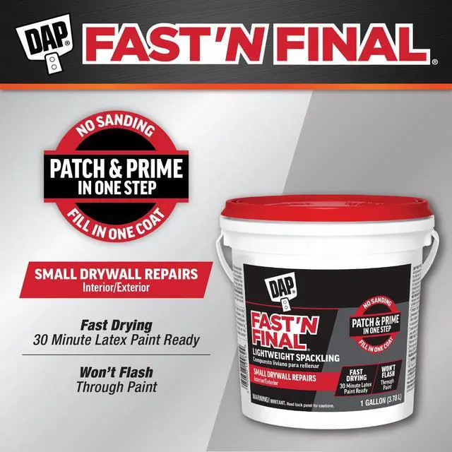 Alt view image 2 of 5 - Fast'N Final Lightweight Spackling, 1 gal, White