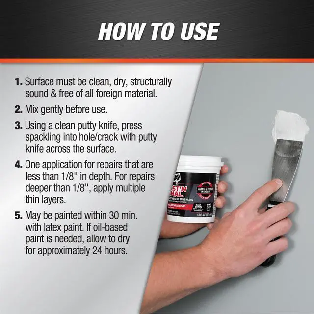 Alt view image 3 of 5 - Fast'N Final Lightweight Spackling, 1 gal, White