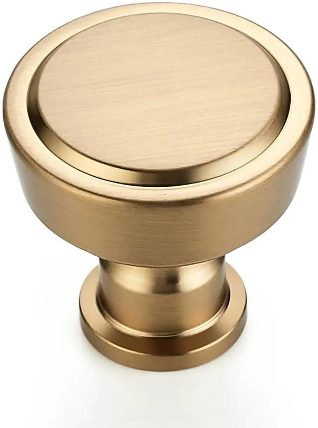 Main image of Champagne Bronze Kitchen Cabinet Knobs Dresser Knobs 30 Pack | Single Hole, Round Shape, 1-1/6 inches (29mm) Diameter,solid Design, Cabinet Hardware for Kitchen Dresser Drawers