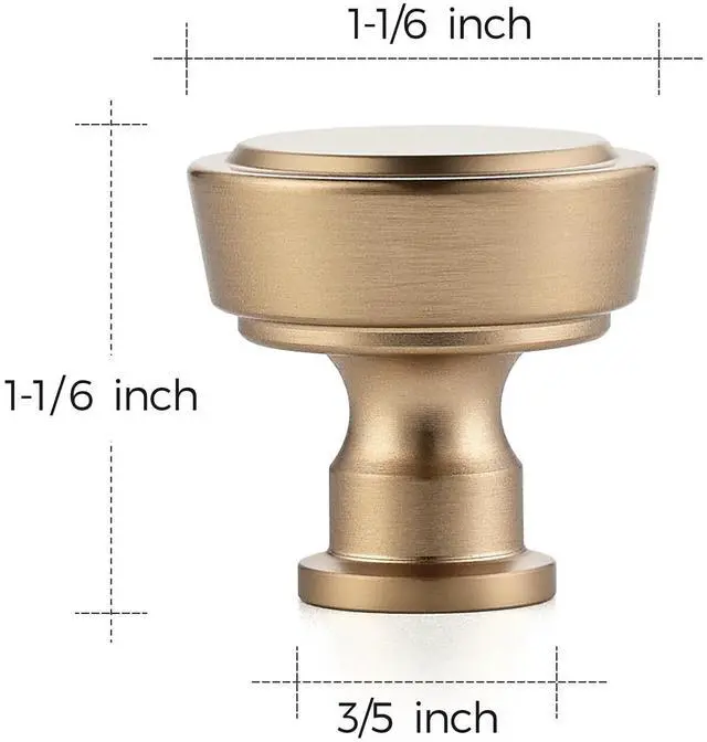 Alt view image 3 of 7 - Champagne Bronze Kitchen Cabinet Knobs Dresser Knobs 30 Pack | Single Hole, Round Shape, 1-1/6 inches (29mm) Diameter,solid Design, Cabinet Hardware for Kitchen Dresser Drawers