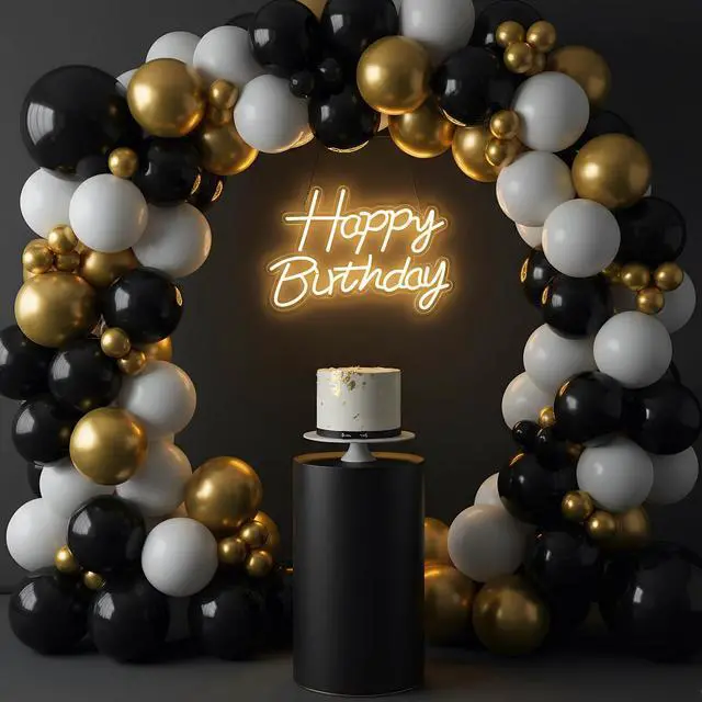 Alt view image 3 of 7 - Happy Birthday Neon Sign for Backdrop, LED Happy Birthday Light Up Sign, USB Powered Dimmable Neon Light for Birthday Party Decorations, Wall Decor, Warm White, 16.5 x 12 inch
