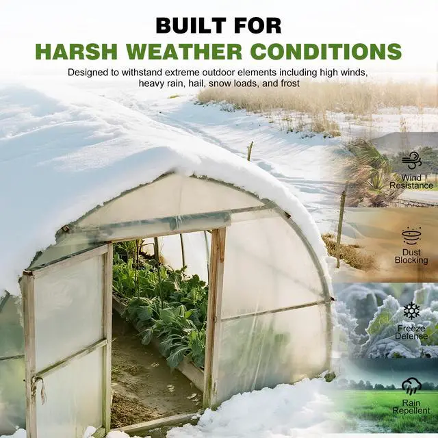 Alt view image 6 of 7 - 6 Mil Plastic Sheeting, 12x25 FT, Greenhouse Plastic,Heavy Duty | UV Resistant, Tear-Resistant,Waterproof, For Farm,Gardening,Livestock,Construction,Painting,Floor Protection