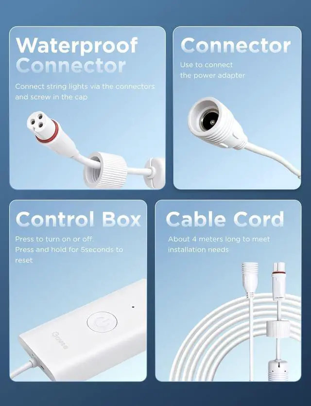 Alt view image 3 of 7 - Control Box for Permanent Outdoor Lights Pro H706, White Version | Only Compatible for Permanent Outdoor Lights Pro H706A, H706B and H706C, Not Compatible for H705 or H707 Version