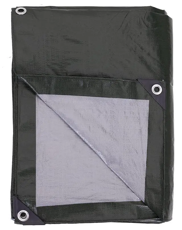 Alt view image 7 of 7 - 12 x 14 Ft. Heavy-Duty Protection/Coverage Tarp, 8-mil, Reversible, Multi-Use, Waterproof, Green-Silver, (TGS-1214)