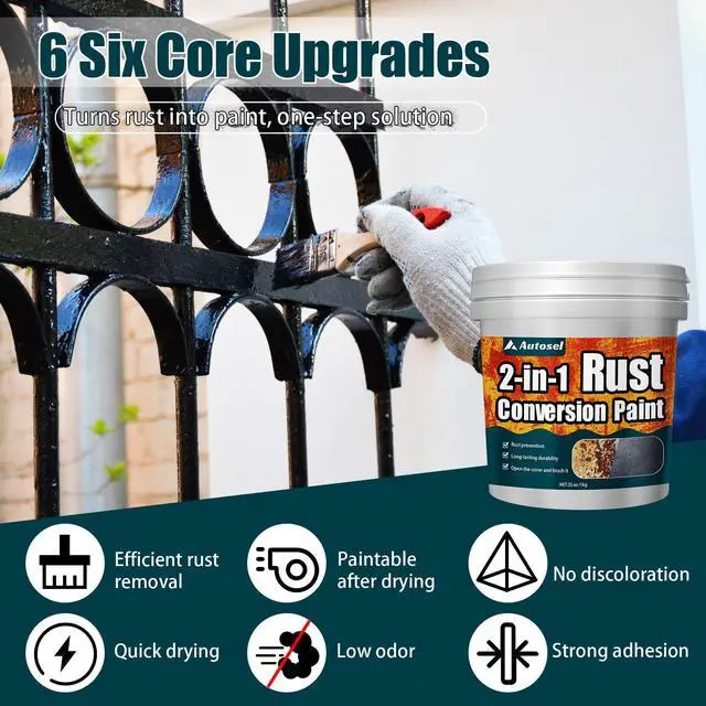 Alt view image 3 of 7 - 2-in-1 Rust Converter & Metal Primer, Stops Rust,Rust Inhibitor Paint for Metal, Rust Conversion Paint, Heat-Resistant Anti Rust Coating for Car, Marine, Industrial, Chassis, Long-Lasting (35 oz)