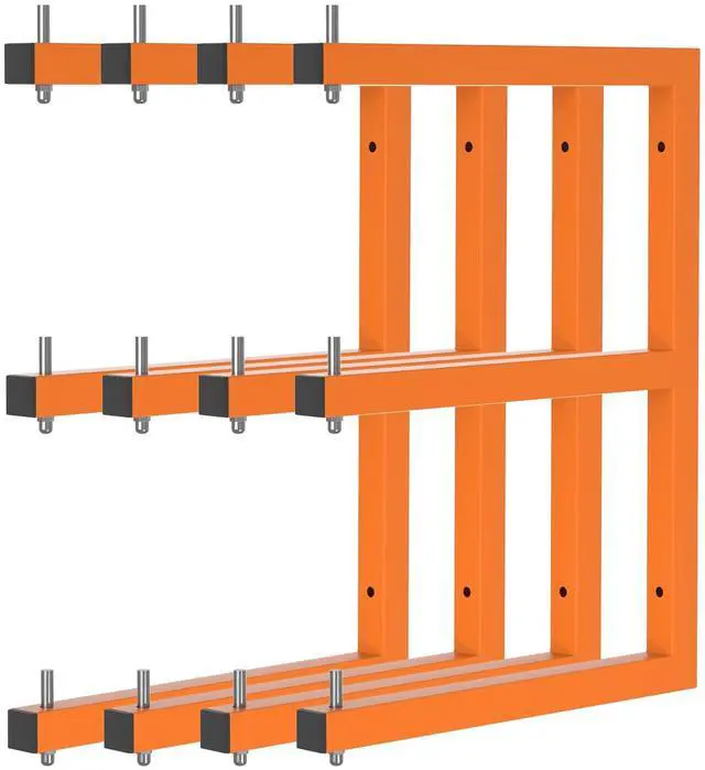 Main image of Lumber Rack Wall-Mounted Lumber Storage Rack, Heavy Duty Wood Storage Racks with 6-Level System, 1320 LB Sturdy Garage Wood Organizer, Orange Lumber Metal Racks for Indoor and Outdoor (4 Pack)
