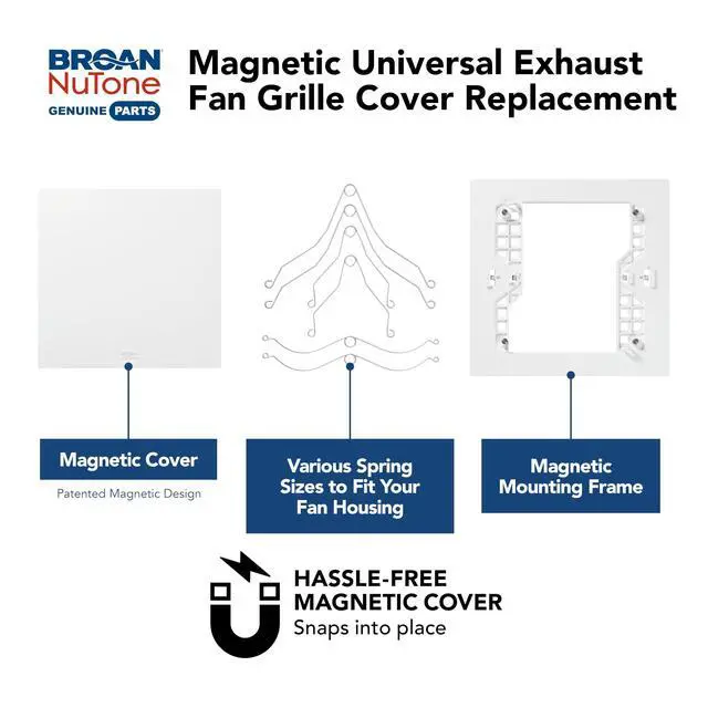 Alt view image 2 of 7 - RCM700 Magnetic Universal CleanCover Bath Fan Replacement Grille