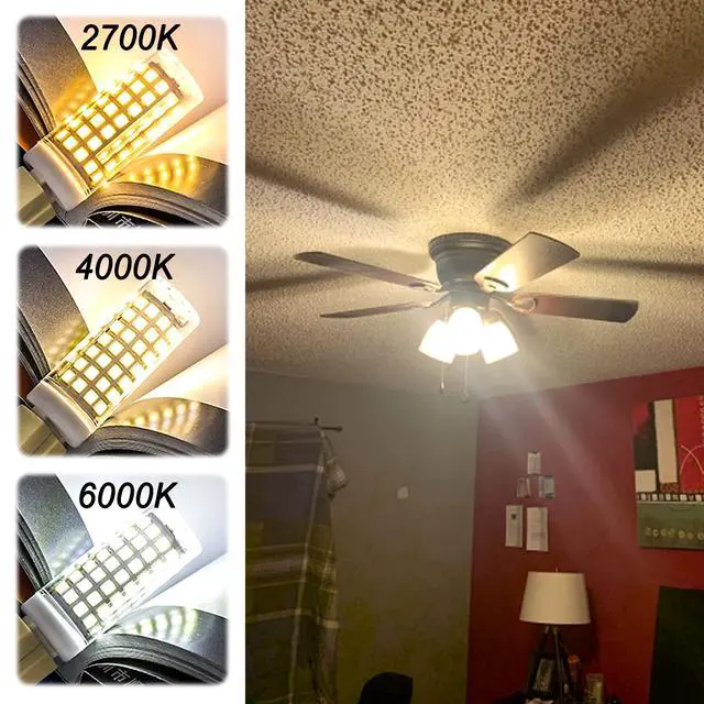 Alt view image 2 of 7 - E12 LED Candelabra Chandelier Bulbs 60W C7,2700k Warm White 10PCS | E12 60 Watt Halogen Equivalent T6 110V 120V, Small Base E12 LED Bulbs for Ceiling Fan Lighting, 6W 550lm