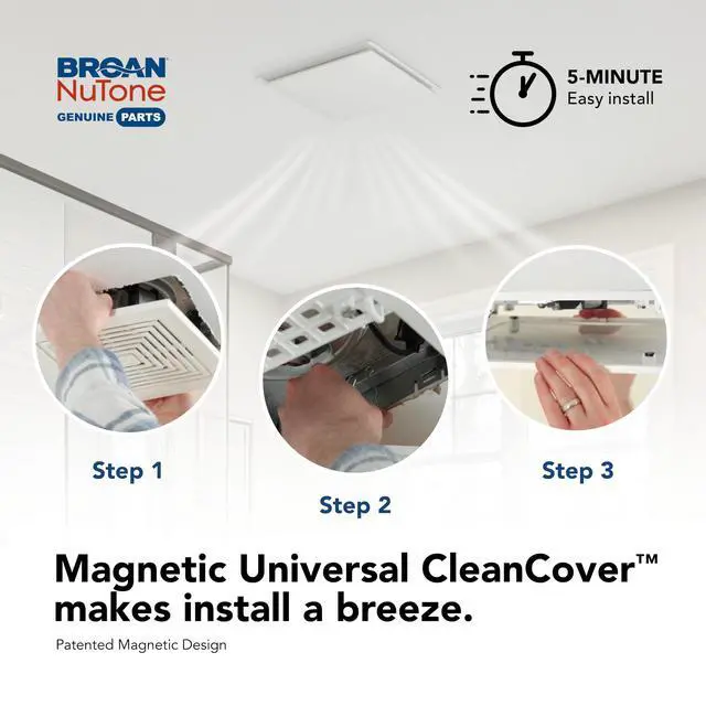 Alt view image 3 of 7 - RCM700 Magnetic Universal CleanCover Bath Fan Replacement Grille