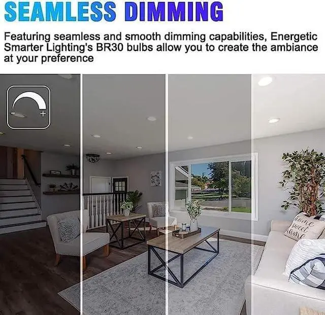 Alt view image 5 of 7 - Energetic BR20 LED Bulb R20 Dimmable 5000K Daylight 45W Equivalent to 6.5W, Recessed Can Light Bulbs, Kitchen Ceiling Lights, E26 500 Lumen LED Flood Light Bulbs, Indoor UL Listed (Pack of 10)