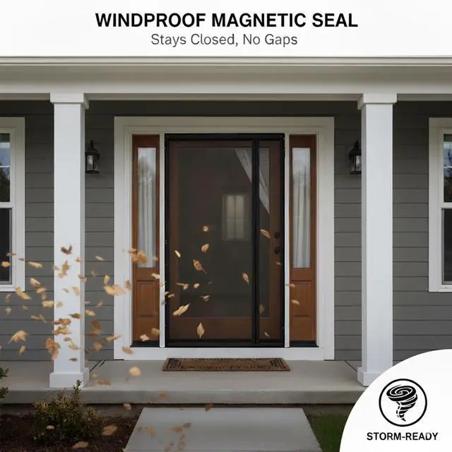 Alt view image 6 of 7 - Magnetic Screen Door Left Right Side Opening Polyethylene Terephthalate Mesh Greater Than Fiberglass and Polyester Easy Install