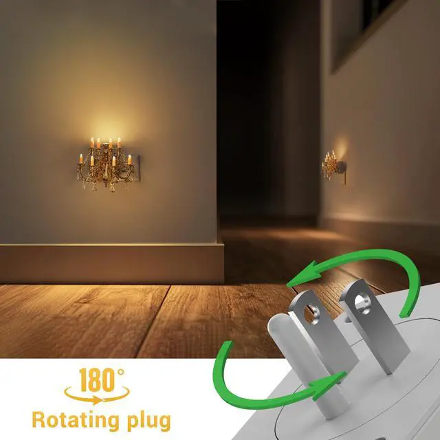 Alt view image 4 of 7 - Night Lights Plug into Wall,Crystal Chandelier Candle,Vintage | Nightlight with Dusk to Dawn Sensor,Brightness Adjustable,3000K Soft White,Rotatable Night Light Plug in,Home Decor,Bathroom