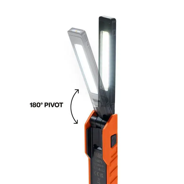 Alt view image 5 of 7 - 56073 Foldable Handheld Work Light, 500-Lumen LED with 180-Degree Pivot and 270-Degree Rotation, USB-C Rechargeable Flashlight with Built-In Spotlight, Magnetic Base, IP54-Rated