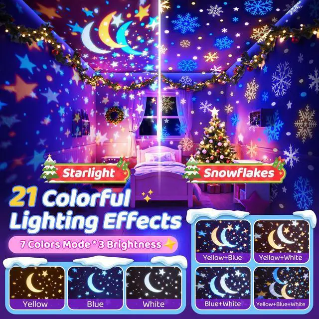 Alt view image 5 of 7 - Unicorn Night Light for Kids,315 Modes+15 Films Light Projector | 15 Sound Machine Baby,Dimmable+Remote+Timer & 1200mAh -Unicorn Toys for Girls Age 4-6,Room Decor,Toddler/Girls Birthday Gift