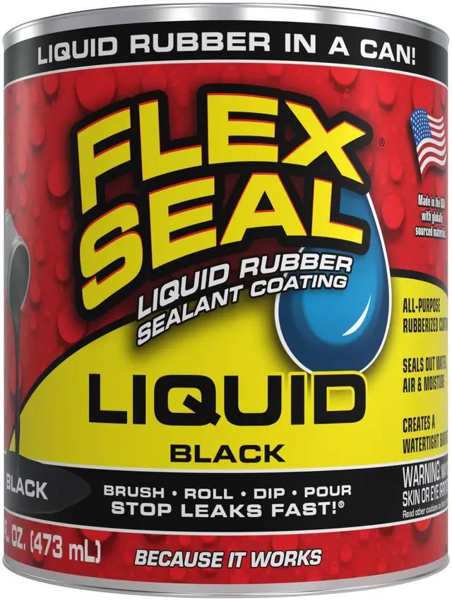 Main image of Rubber Coating Sealant, Waterproof, Flexible, Breathable, and UV Resistant, Roof Repair, Basements, RV, Campers, Trailers, Marine, EPDM, Masonry, Black, 16 oz